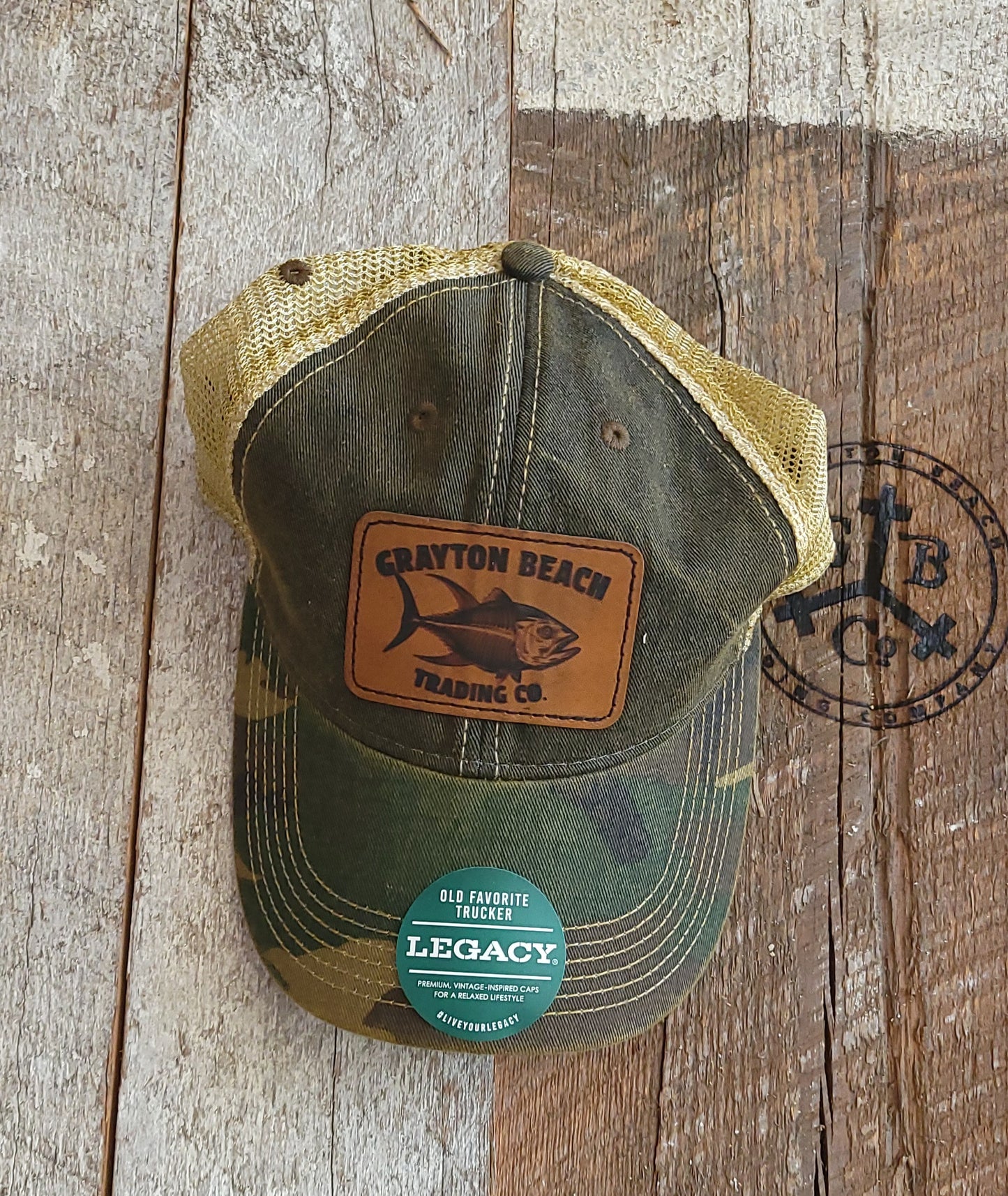 Grayton Beach Trading Co. Trucker Hat Black/Army Camo/Khaki